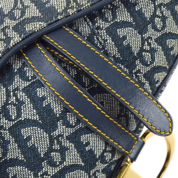 CHRISTIAN DIOR 2001 Trotter Saddle Bag Medium Navy 67967 - Image 6