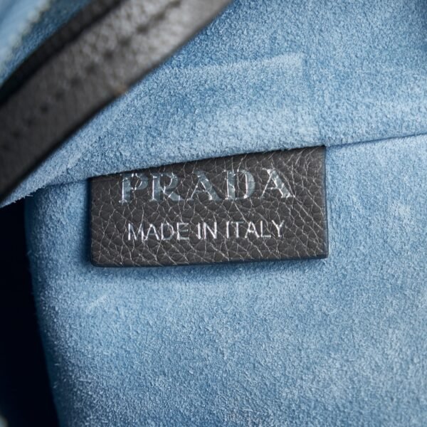 Gray Prada Glace Calf Etiquette Tote Bag - Image 7