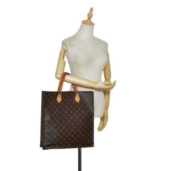 Brown Louis Vuitton Monogram Sac Plat Tote Bag - Image 9