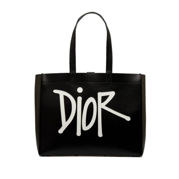 Black Dior x Stussy Large Logo Applique Tote - Image 9