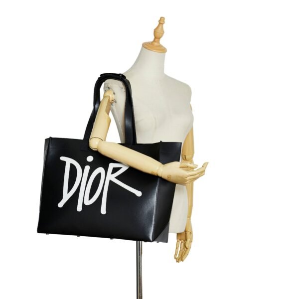 Black Dior x Stussy Large Logo Applique Tote - Image 8