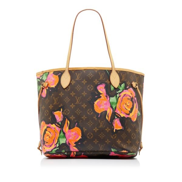 Brown Louis Vuitton Monogram Roses Neverfull MM Tote Bag - Image 10