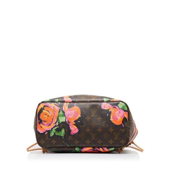 Brown Louis Vuitton Monogram Roses Neverfull MM Tote Bag - Image 3