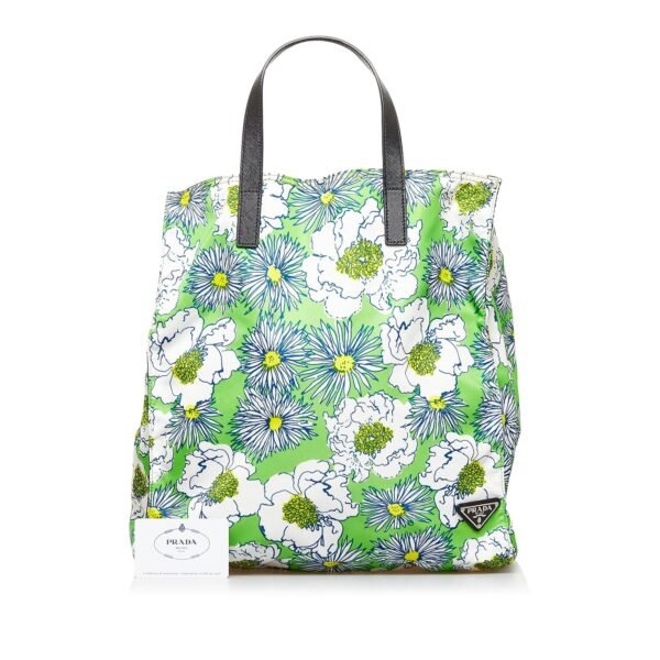 Green Prada Tessuto Stampato Tote - Image 10