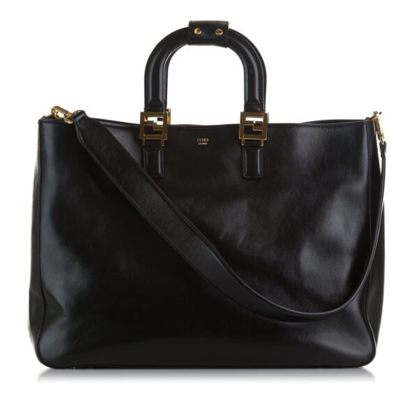 Black Fendi Large Glacier FF Tote Satchel - Image 16